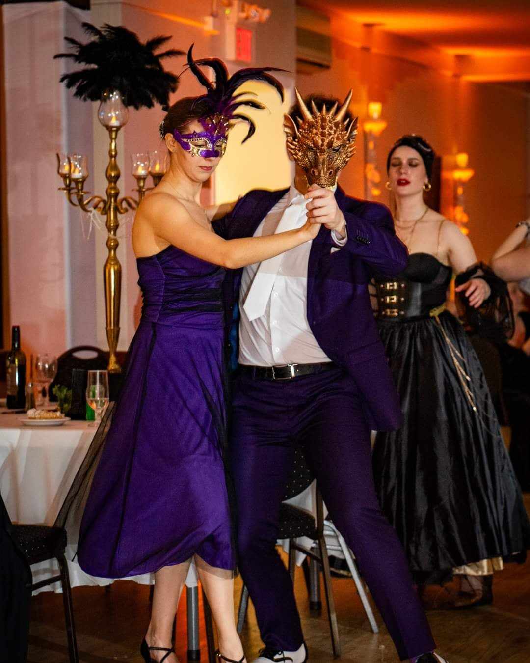 Sasha & Stefan at the Standard Ballroom Class Masquerade Ball in Hamilton